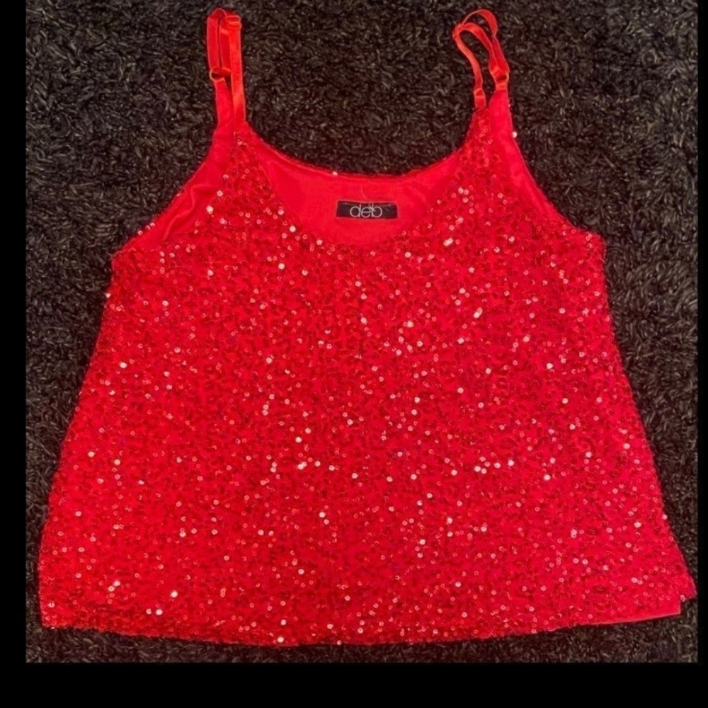 Red Sequin tank